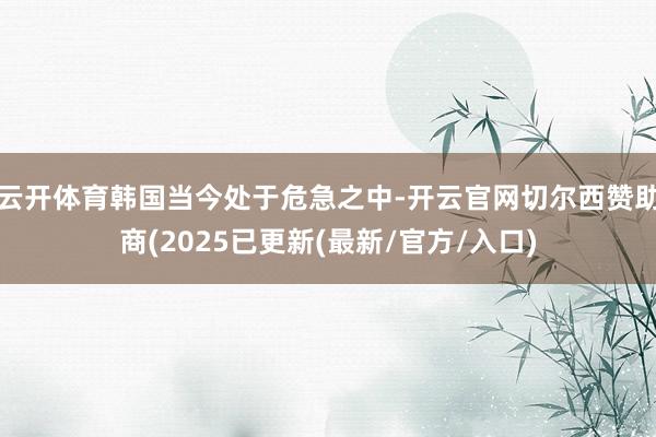 云开体育韩国当今处于危急之中-开云官网切尔西赞助商(2025已更新(最新/官方/入口)
