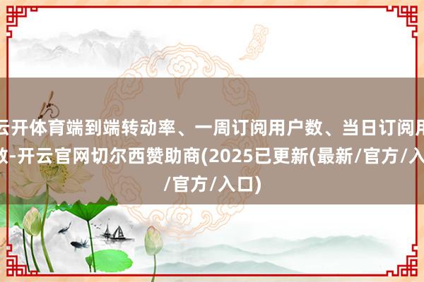云开体育端到端转动率、一周订阅用户数、当日订阅用户数-开云官网切尔西赞助商(2025已更新(最新/官方/入口)