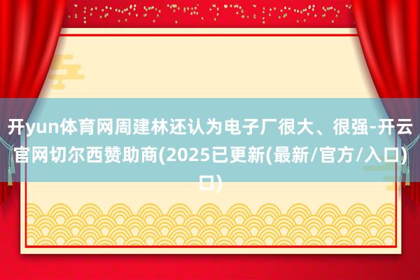 开yun体育网周建林还认为电子厂很大、很强-开云官网切尔西赞助商(2025已更新(最新/官方/入口)