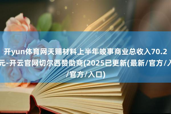 开yun体育网天赐材料上半年竣事商业总收入70.29亿元-开云官网切尔西赞助商(2025已更新(最新/官方/入口)