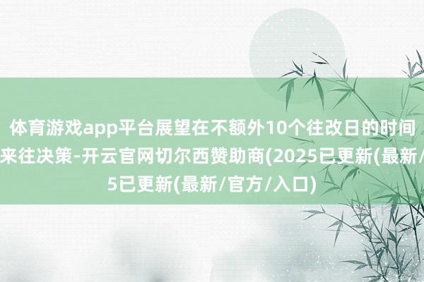 体育游戏app平台展望在不额外10个往改日的时间内暴露本次来往决策-开云官网切尔西赞助商(2025已更新(最新/官方/入口)